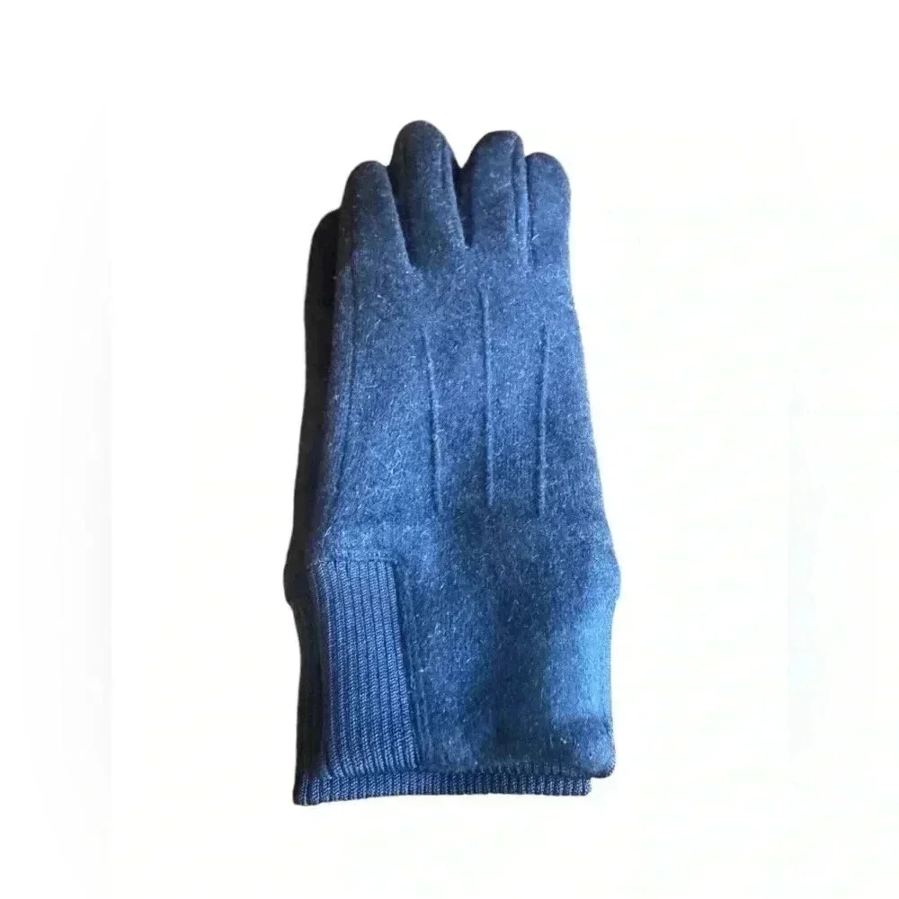 LANDS' END WOMEN'S EZ TOUCH SCREEN WOOL GLOVES Blue L